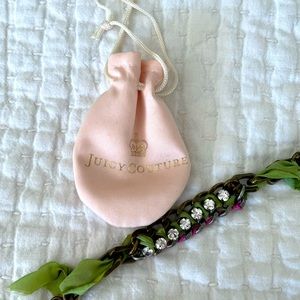 Juicy Couture shabby chic rhinestone and ribbon bracelet.